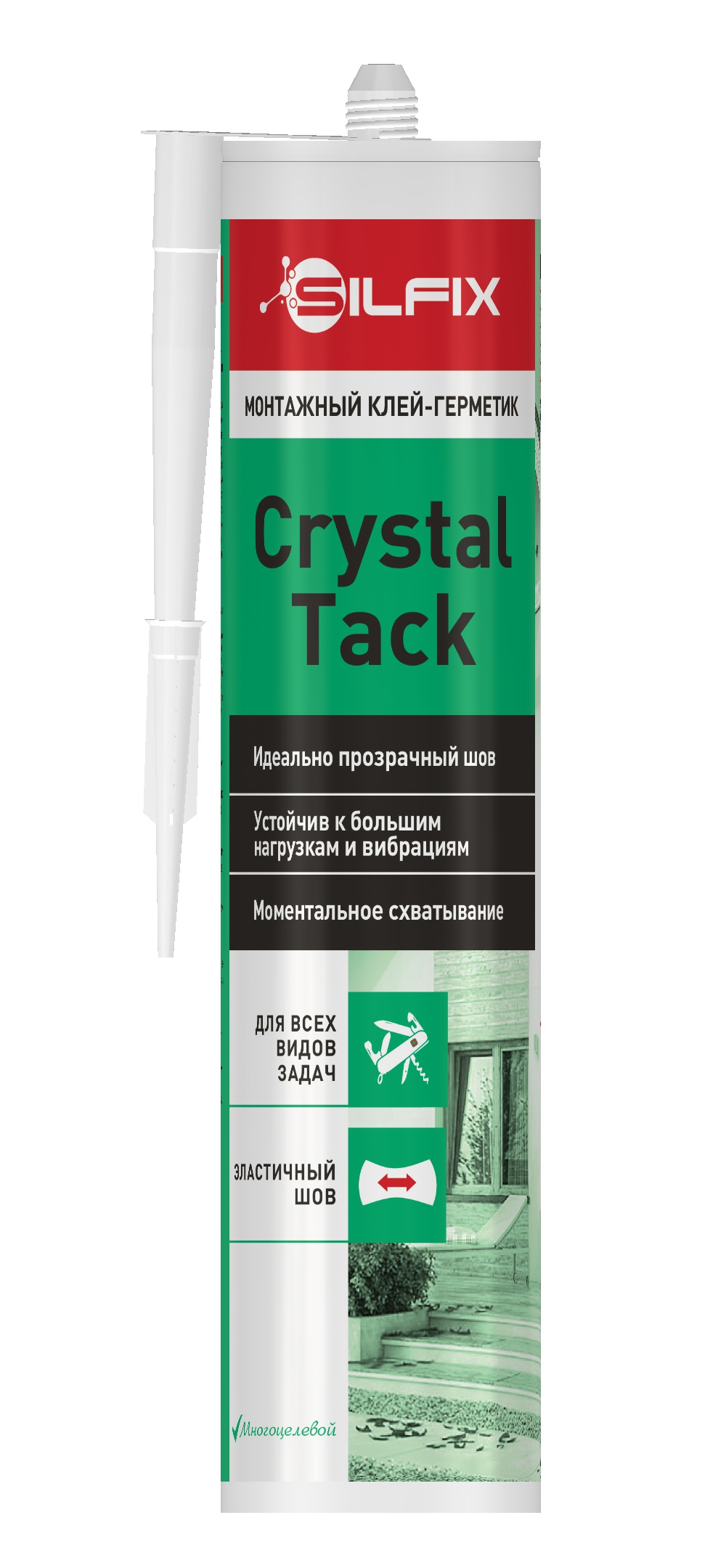 SilFix Hybrid Bond Crystal Tack, монтажный клей-герметик